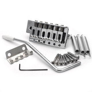 Um Conjunto Cromado De 6 Cordas Sela Plana Sistema De Ponte Tremolo Simples Para Guitarra Elétrica