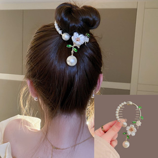 Único pacote coreano grampo de cabelo branco camélia bola clipe feminino Commuter acessórios para o cabelo em Oferta na Shopee