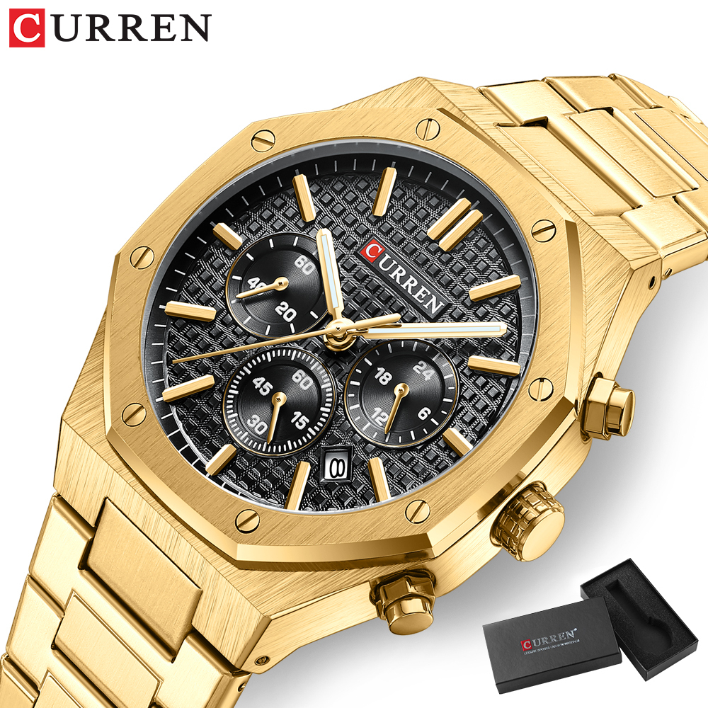 CURREN Relógio Analógico De Quartzo Análogo À Prova D'água Com Caixa 8440 B - Watches