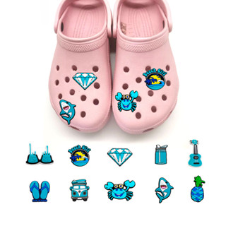 Decoração De Sapatos Bonitos Para Croc Blue Little Fresh Series Jibtz Encantos De Chinelos