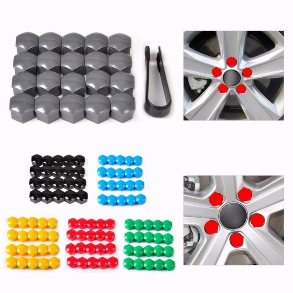 20 Pçs 17mm Automóvel Roda Porca Parafuso Capa Decorar Proteção Pneu Parafusos Tampa Hub Protetor Acessórios