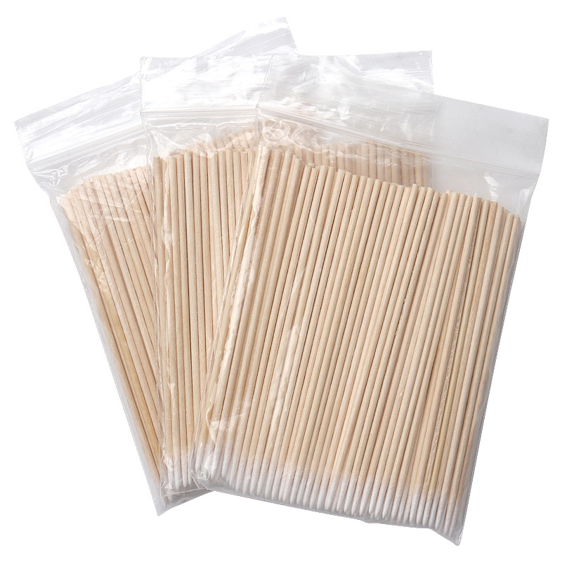 100Pcs Cotton Swab Buds Sticks De Algodão Com Micro Escovas Sem Cabeça De Ponta Mini Pontiaguda Ferramentas Para Remoção De Cola De Extensão De Pestanas