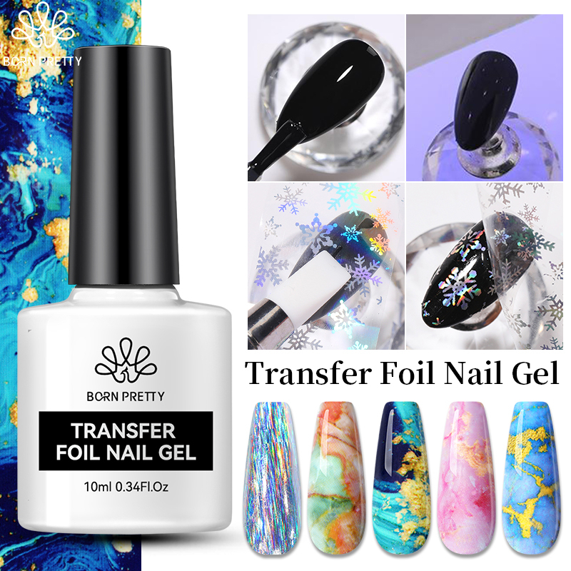 BORN PRETTY 10ml Folha De Transferência Gel Unha Polonês Adesivo Cola Para Unhas Soak Off Impressão UV Verniz Nail Art