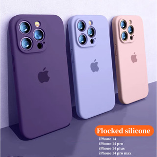 Nova Capa Roxa Escura Adequada Para iPhone 14 13 12 11 pro max 14plus Proteção Da Lente De silicone Líquido Tampa Traseira Anti-Queda