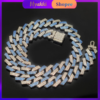 HYAKKI ice corrente cravejada colar masculino Hip Hop Miami Cubana Corrente Rhinestones Corrente masculina pulseira masculina Jóias