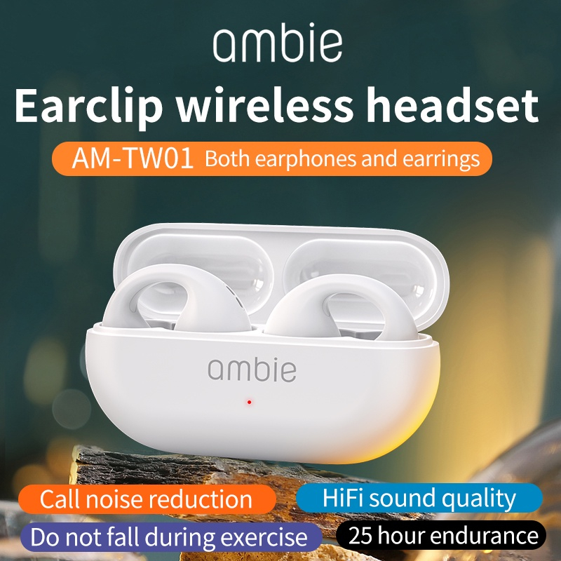 Para Fones De Ouvido Ambie Sound Earcuffs Condução De Ossos Bluetooth Sem Fio Auriculares Esportivos De Alta Qualidade Earbuds