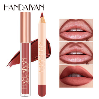 2pcs/set lipliner + Conjunto De Batom Sem Cola De Veludo Fosco