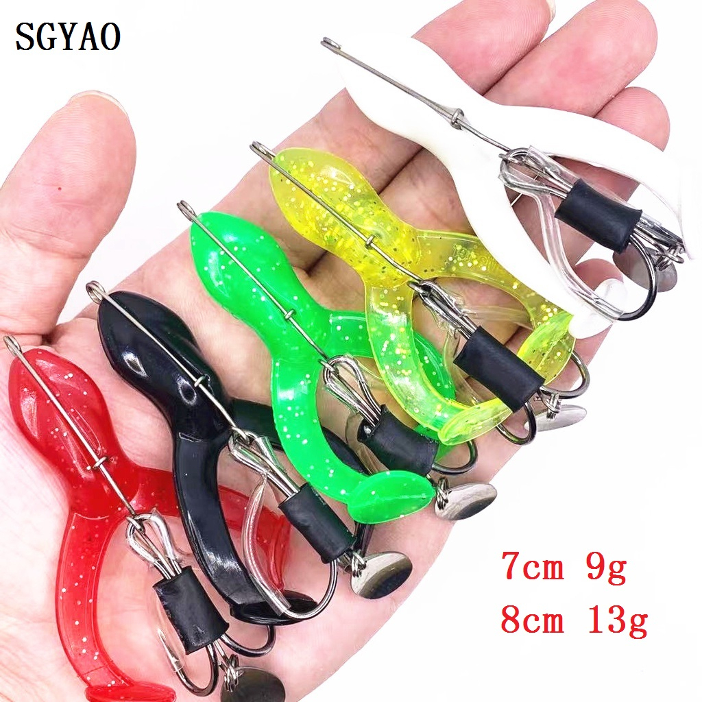 Kicker Frog Soft Lure Isca Flutuante Com Anzóis Duplos Afiados Simulação Artificial De Pesca