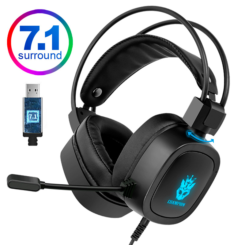 7.1 Fones De Ouvido Para Jogos 3.5mm Com Fio rgb light Cancelando O Ruído Do Fone gamer Microfone laptop