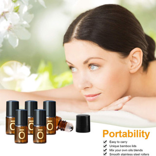 20 Peças Frascos De Vidro Âmbar De 2ml Roll On Bottle , Frasco De Rolo Com Bola Aço Inoxidável , Tampa Preta Amostra Perfeita Para Óleos Essenciais , Aromaterapia , Sem Vazamento2