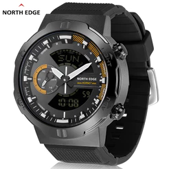 NORTH EDGE HORNET Relógio Esportivo Original Masculino De Exterior Velocímetro De Luminação Automática 50M Botão De Metal De Tempo Mundial À Prova D'água