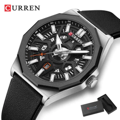 CURREN Relógios Masculinos Originais Data Luminosa Correia De Silicone Moda Casual Simples Empresarial Quartzo À Prova D'água 8437 C