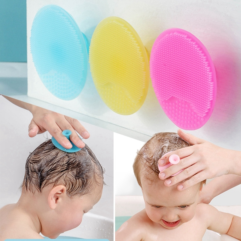 Recém-Nascido Escova De Shampoo Portátil De Silicone Massagem De Banho Para Cabelo Chuveiro Cuidados Com O em Oferta na Shopee