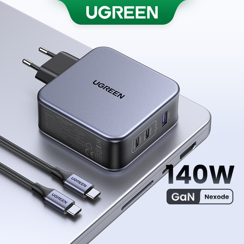 Carregador De Telefone USB UGREEN GaN 100W 140W Tipo C PD3.1 PPS 45W Carga Rápida Para Macbook 4.0 3.0 Samsung 23 Ultra em Oferta na Shopee