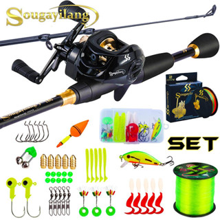Vara De Pesca Sougayilang Combo Fundida 1.8M 2.1M 2.4M Telescópica Com 18 + 1BB Isca Para Robalo Max Drag 15kg