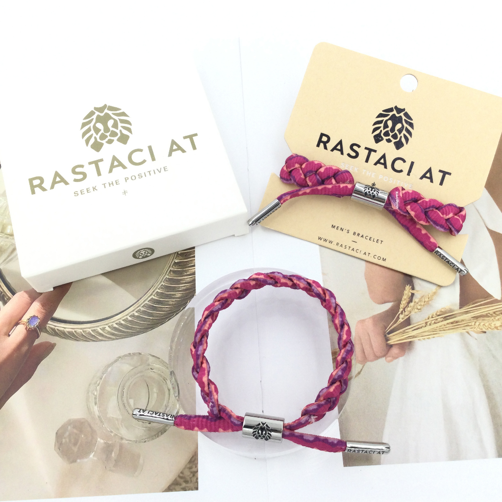 RASTAClAT Pulseira Homem Bracelete Trançado Com Caixa De Presente Premium Fivela De Prata Rosa Púrpura ONYX II Mulher Gradiente De Moda De Corda Casal Do Dia Dos Namorados