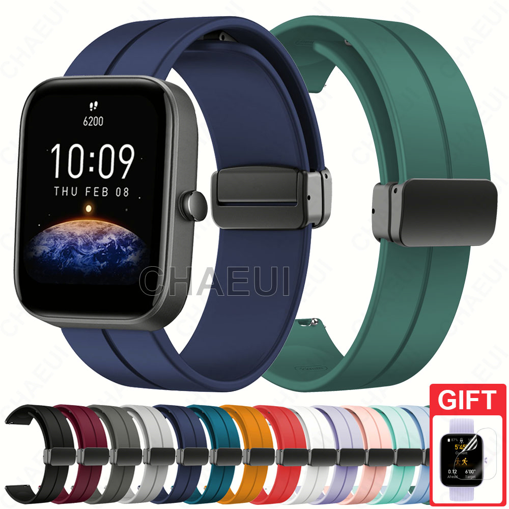 Pulseira De Silicone Acessórios Para Amazfit Bip Max 6 5 Unity 3 U Pro GTS 4 Mini GTS3 GTS2