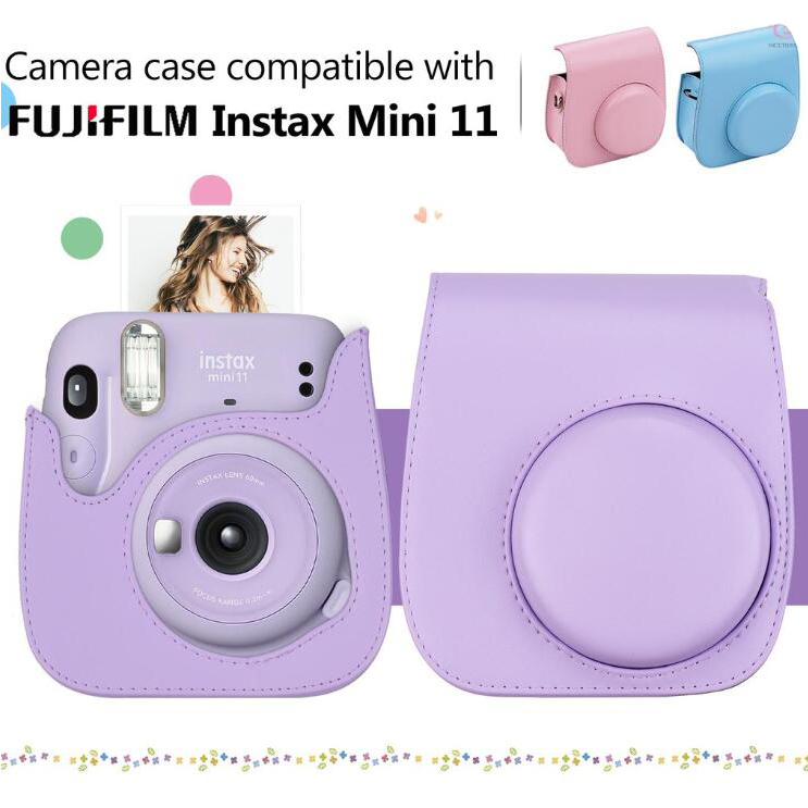 Porta Bolsa Para Câmera Portátil Instantânea Pu Leather Com Alça De Ombro Compatível Fujifilm Fuji Instax Mini 11