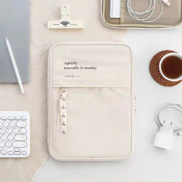 Moda Coreana Bolsa Para Laptop Cor Sólida Capa Compatível Com iPad Tablet 10/11/12 Polegada 13/14 Manga Macbook Case