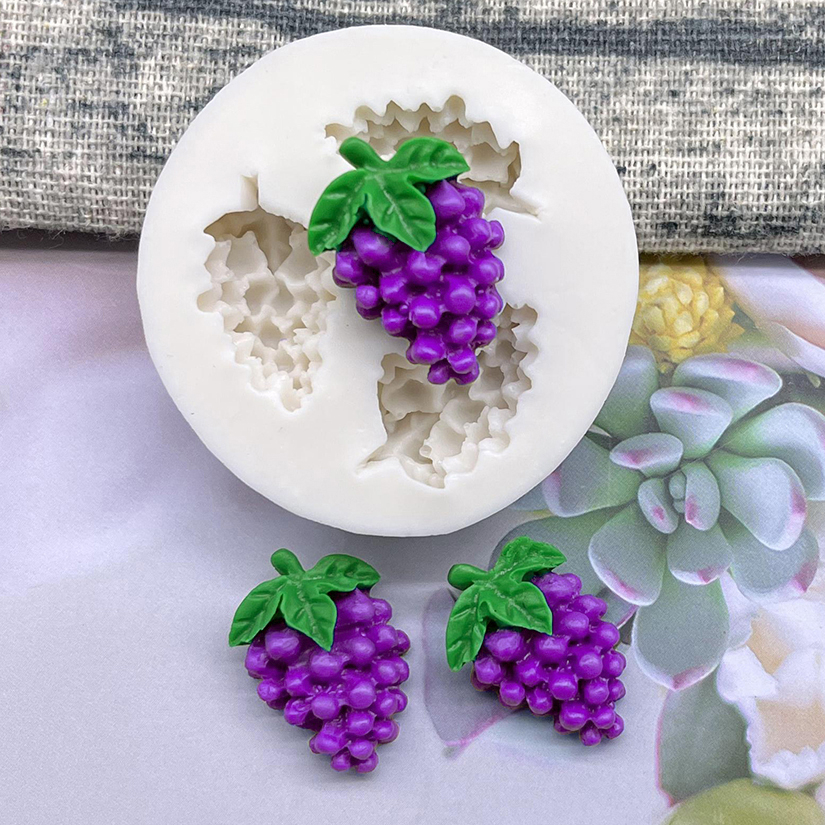 Mini Ferramentas De Silicone Em Forma De Uva Resina De Molde Para Bolos De Açúcarcraft Cupcake Mould Fondant Cake Decoração De