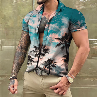 Camisa Havaiana De Verão Masculina Coco Estampada 3d Camiseta Manga Curta Roupas Casuais De Praia Para Homens Grande Imperdível