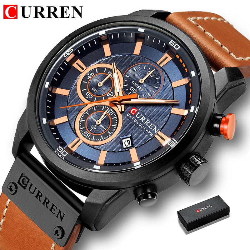 Curren Homens De Luxo Da Marca Analógico Digital Relógios Desportivos Relógio Militar Do Exército Dos Homens De Couro 8291S em Oferta na Shopee