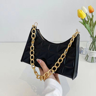 Bolsa Feminina De Mão , A Tiracolo Com Corrente De Cor Doce De Couro Da Moda De Indentação Quadrada