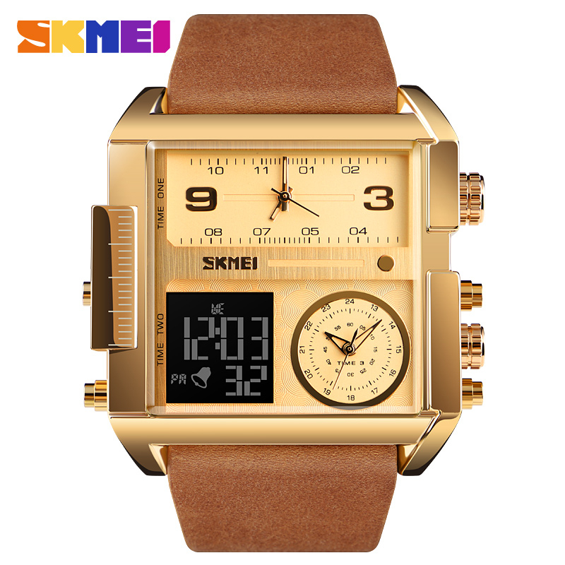 SKMEI 3 Time Men Relógio Esportivo De Pulso Digital Militar De Marca De Luxo De Quartzo Para Homens reloj hombre