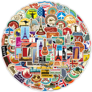 100/50PCS Vintage Travel Map Adesivos À Prova D
