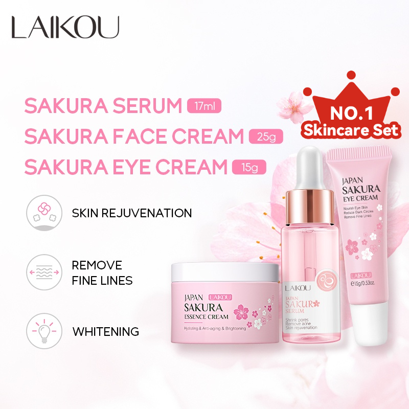 LAIKOU Sakura Soro Clareador Creme Hidratante Conjunto De Cuidados Com A Pele Rejuvenescedor