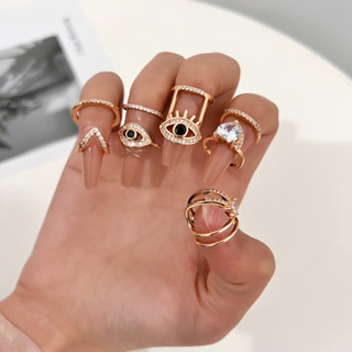 Anel Geométrico De Unhas De Dedo Da Tendência Ins Hipster Jóias Com Zircônia Fine Women