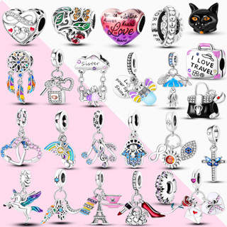 Novo Original CZ Trendy Charme 925 Sterling Silver Rainbow Sun Charm Beads Fit Pulseira Pan Para Mulher Fazendo Jóias Presente