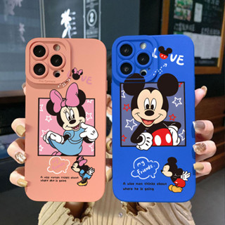 Para Samsung Galaxy S23 Ultra S23 + A24 A04E A04 4G A14 A34 A54 5G A11 A50 M12 Sorriso Mickey Minnie Borda Quadrada Capa Protetora Completa Len