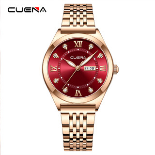CUENA Original Mulher Relógio Moda Luxo Aço Inoxidável Casual Quartzo À Prova D