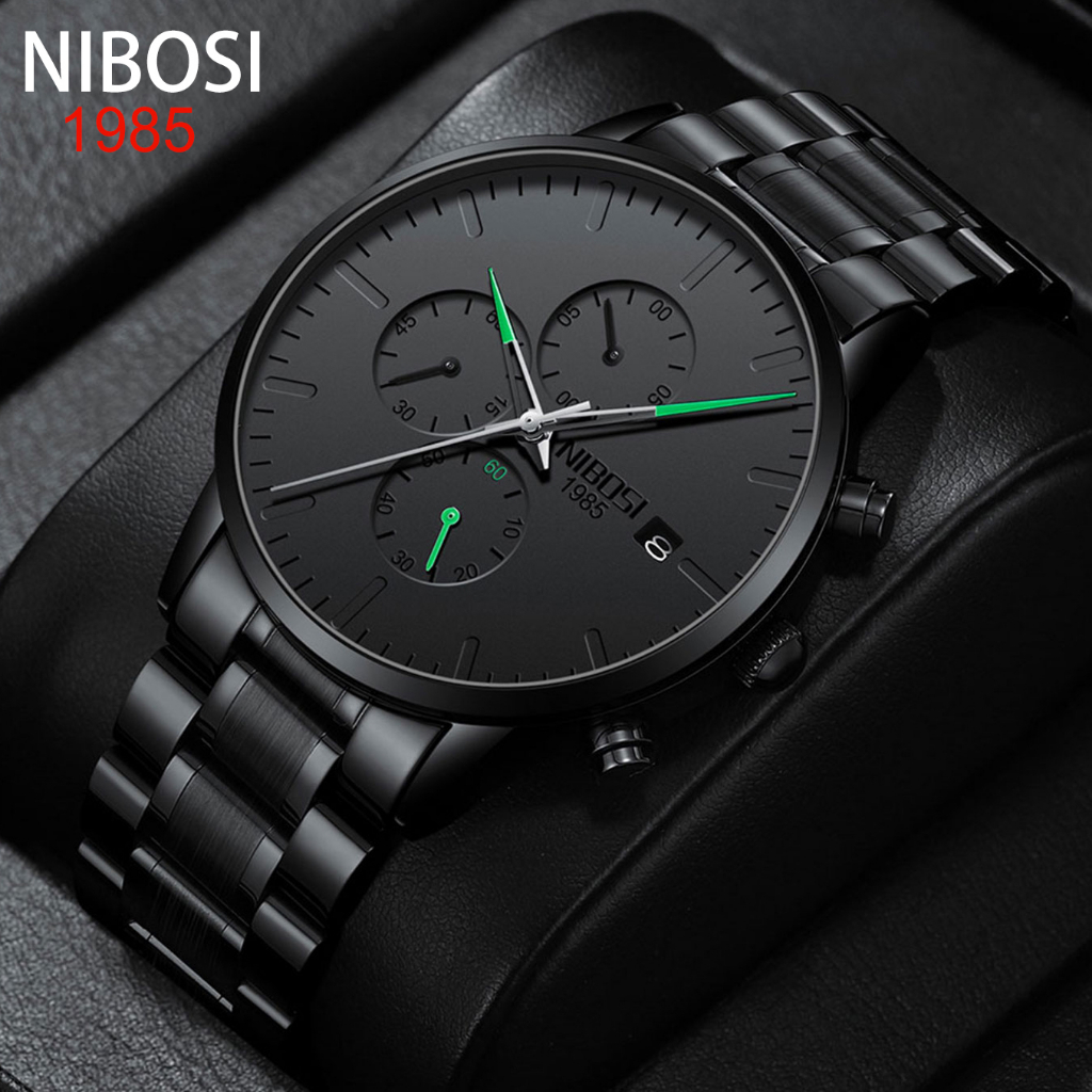 Relógio NIBOSI Top Brand Luxury Men's Watch De Quartzo De Aço Inoxidável À Prova D'água 2588