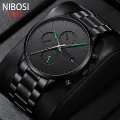 Relógio NIBOSI Top Brand Luxury Men's Watch De Quartzo De Aço Inoxidável À Prova D'água 2588