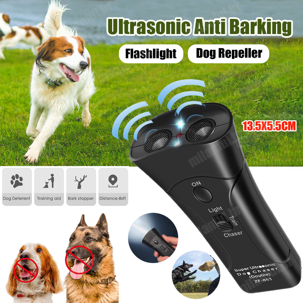Repelente Eletrônico Cão Cachorro Anti Latido Ultrassônico Aparelho Inibidor De Latidos Não Latir Adestramento Ultrassônico Pet com LED Para Animais De Cabeça Dupla