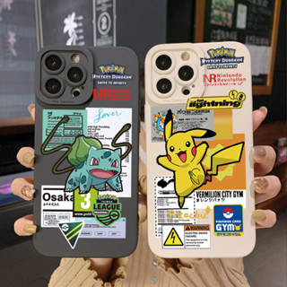 Para Samsung Galaxy S23 Ultra S23 + A24 A04E A04 4G A14 A34 A54 5G A11 A50 M12 Feliz Capa Pikachu Square Edge Protetora Len Completa