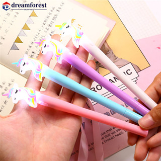 DREAMFOREST Cute Unicorn Bear LED Gel Pen Com Luz Estudantes Criativos Gifts School Supply