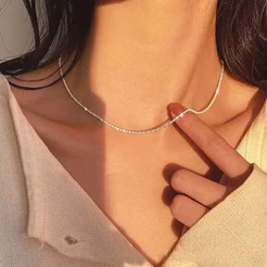 Colar Feminino Simples De Prata 925 001