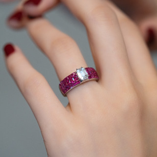 Conjunto Completo Jóias De Costura Ruby Ring Fashion Stitching Européias Americanas