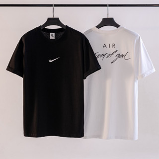 Essentials AJ Cotton Camiseta De Manga Curta Com Gola Redonda De Algodão Preto E Branco