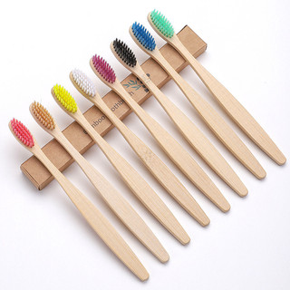 Escova De Dentes De Bambu 10Pcs Eco Friendly Resuable Toothbrush Adulto De Madeira Macia