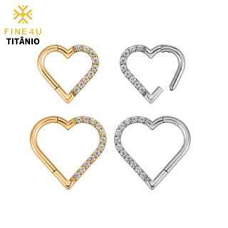 FINE4U Piercing Coração Titânio para Daith Hélix Cartilagem 8-10mm Hipoalergênico em Oferta na Shopee