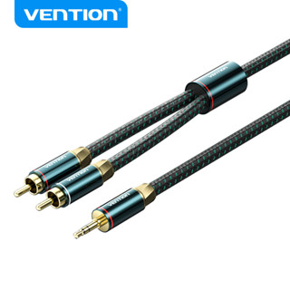 Venção 3,5mm Cabo De Áudio Macho A 2RCA Folha De Alumínio Trançado De Cobre Estanhado Para Computador Portátil Amplificador De Alto-Falante De Mesa Telefone