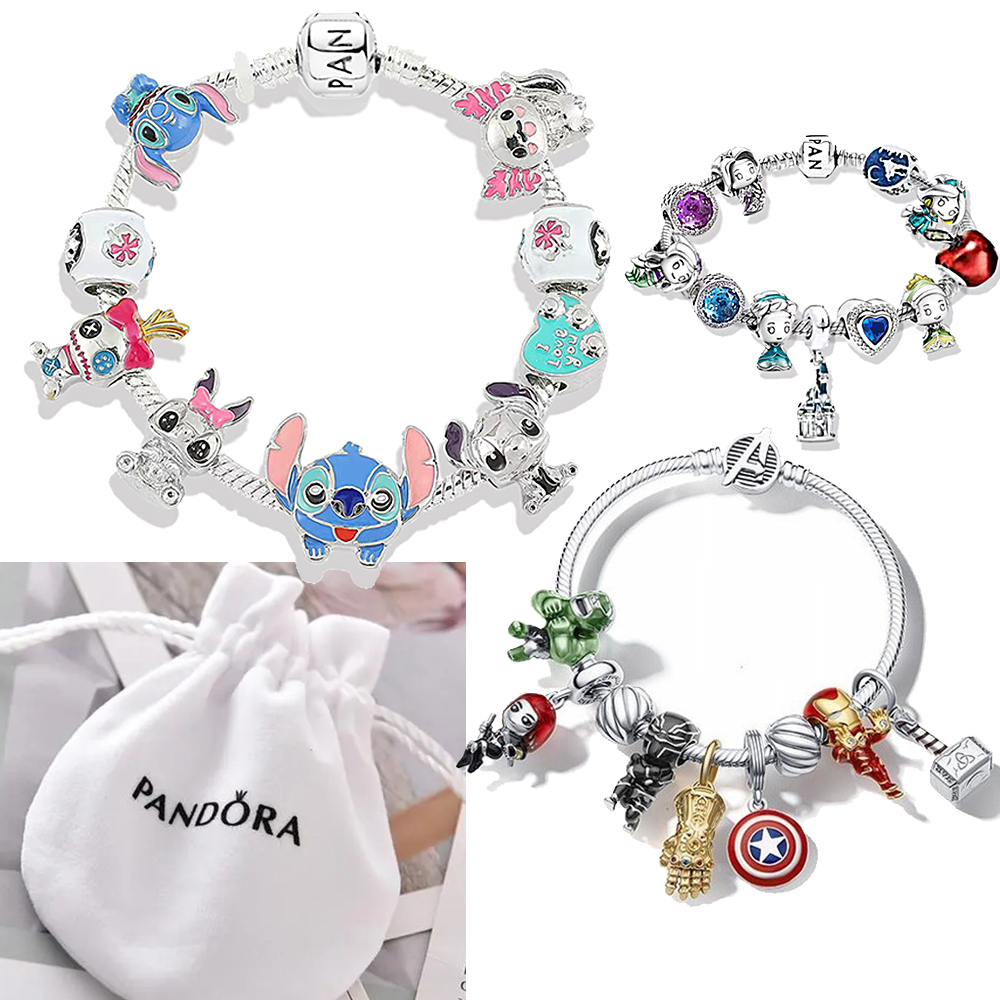 Pulseira Pandora Disney com Berloques Marvel Avengers Charms