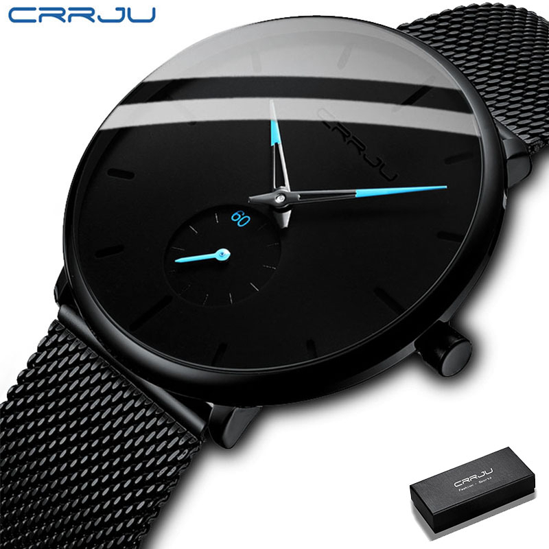 CRRJU Relógio Original Masculino Clássico Ultra Fino 40cm Discagem Casual Esportivo Quartzo À Prova D'água 2150 S em Oferta na Shopee