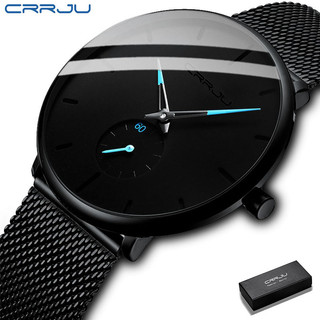 CRRJU Relógio Original Masculino Clássico Ultra Fino 40cm Discagem Casual Esportivo Quartzo À Prova D