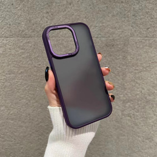 Lente Metálica À Prova De Choque Capa De Telefone Translúcida Acrílica Fosca De Silicone Macia Para iPhone 11 12 14 13 Pro Max 14 Plus X XS XR Celular