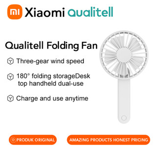 Ventilador Portátil Xiaomi Qualitell Três Velocidades 135 ° Carregador USB Dobrável De Mesa Mini